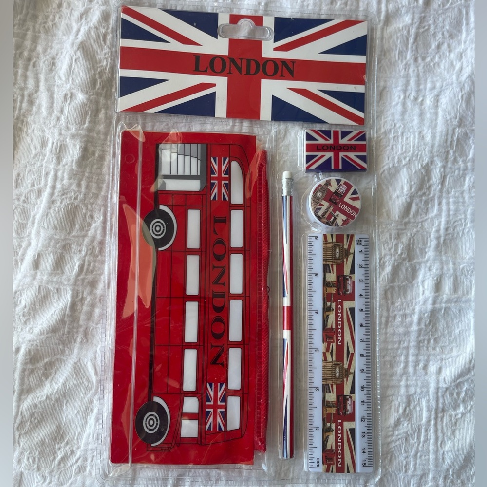London Pencil Case Set BNWT